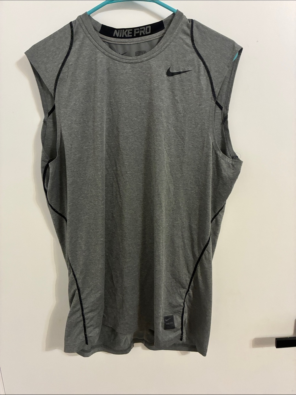 Nike Men's Sleeveless Training Tank Top - Gray with Black Accents
